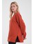 Kadın Bisiklet Yaka Kırmızı Yanı Yırtmaçlı Regular Fit 3 Iplik Sweatshirt 3