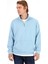 Erkek Bruce Gök Mavisi Dik Yaka Yarım Fermuarlı Sweatshirt 1