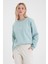 Kadın Cindy Mint Logo Baskılı Bisiklet Yaka Şardonlu Sweatshirt 3