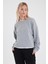 Kadın Rhona Gri Melanj Bisiklet Yaka Regular Fit 3 Iplik Sweatshirt 3