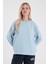 Kadın Rhona Gök Mavisi Bisiklet Yaka Regular Fit 3 Iplik Sweatshirt 2