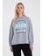 Kadın Holiday Gri Melanj Baskılı Sweatshirt 2