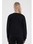 Kadın Göğsü Baskılı Siyah Basic Sweatshirt 4