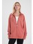 Kadın Grace Gül Kurusu Kapüşonlu Fermuarlı Regular Fit Basic Sweatshirt 1