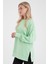 Kadın Bisiklet Yaka Ada Çayı Yanı Yırtmaçlı Regular Fit 3 Iplik Sweatshirt 2