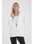 Kadın Grace Fildişi Kapüşonlu Fermuarlı Regular Fit Basic Sweatshirt 1