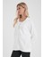 Kadın Grace Fildişi Kapüşonlu Fermuarlı Regular Fit Basic Sweatshirt 2