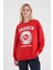 Kadın College Kırmızı Baskılı Sweatshirt 1