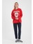 Kadın College Kırmızı Baskılı Sweatshirt 2