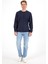 Erkek Rich Lacivert Melanj Bisiklet Yaka Regular Fit 3 Iplik Sweatshirt 2