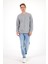 Erkek Rich Gri Melanj Bisiklet Yaka Regular Fit 3 Iplik Sweatshirt 1