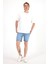 Erkek Franz Regular Fit Basic Med Blue Jean Bermuda 1