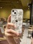iPhone 15 Plus Uyumlu Gümüş Kristal Taşlı Yıldızlı Şeffaf Kılıf 3