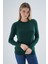Kadın Zümrüt %100 Organik Pamuk Bisiklet Yaka Triko Kazak TRIST-6101 1