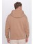 Oversize Geniş Kesim Pamuklu Yumuşak Dokulu Içi Polarlı Basic Vizon Renk Kapüşonlu Sweatshirt 5