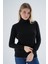 Kadın Siyah %100 Organik Pamuk Balıkçı Yaka Triko Kazak TRIST-6103 4