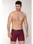 Erkek Modal Boxer Logo Lastikli Uzun Bordo 1