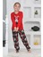 Mnn Ms Kalpli Kız Çocuk Pijama takımı - Kırmızı 4