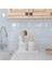 Mermer Beyaz 3 Parça Banyo Seti Mutfak Sıvı Sabunluk Seti 3