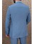 Erkek Slim Fit Sivri Yaka Mavi Yelekli Takım Elbise 4