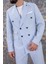 Erkek Slim Fit Mono Yaka Kruvaze Gök Mavi Takım Elbise 1