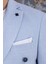 Erkek Slim Fit Mono Yaka Kruvaze Gök Mavi Takım Elbise 3