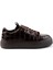 Kahve Kroko Hakiki Deri Erkek Sneaker E01589214311 2