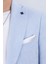 Erkek Slim Fit Mono Yaka Yarım Astar Gök Mavi Takım Elbise 4