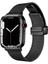 Apple Watch 10 / 11 46 mm Uyumlu Hasır Metal Kordon Magnetik D Tokalı Tel Örgü Kayış Mıknatıslı Toka 2
