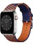 Apple Watch 10 46 mm Uyumlu Hermes Hasır Kumaş Kordon Renkli Özgün Tasarım Kayış 2