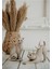 Sevimli Kedi Biblo, Hasır Desenli, Beyaz, Polyester, 31x25 cm, Dekoratif Figür 3