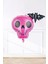 Pembe kuru kafa folyo balon yarasa kuru kafa halloween süsleri folyo balon 3