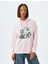 Kedi Baskılı Sweatshirt Kapüşonlu Şardonlu Rahat Kalıp 3