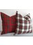 2'Li Kırmızı Ekose Stewart Yılbaşı Temalı Kare Kırlent Kılıfı 43 X 43 Cm,Yumuşak Dokulu,İskandinav, 3