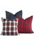 2'Li Kırmızı Ekose Stewart Yılbaşı Temalı Kare Kırlent Kılıfı 43 X 43 Cm,Yumuşak Dokulu,İskandinav, 5