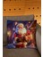 Yılbaşı Temalı Kutulu Noel Baba Figürlü Kırmızı Mavi Renkli Dijital Baskılı Kırlent Kılıfı 1