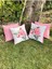 Pink Rose & Ekose Yastık Kılıfı 4'Lü 1
