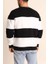 Parçalı Bisiklet Yaka Baskılı Sweatshirt - Siyah 2