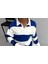 Unisex Üç Iplik Parçalı Yakalı Sweatshirt - Mavi 1