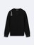Sloganlı Sıfır Yaka Uzun Kollu Regular Fit Siyah Sweatshırt 1