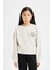 Kız Çocuk Relax Fit Bisiklet Yaka Baskılı Selanik Kumaş Sweatshirt D4786A824WN 3