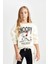 Kız Çocuk Snoopy Oversize Geniş Kalıp Bisiklet Yaka Sweatshirt D2824A824WN 1