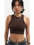 Fleur Fitilli Halter Yaka Kahve Crop 1