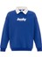 Polo Yaka Oversıze Baskılı Sweatshırt Saks 1