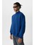 Basıc Oversıze Balıkçı Yaka Sweatshırt Indigo 3