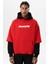 Baskılı Çift Kol Detaylı Oversıze Sweatshırt Kırmızı 2