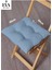 1'li Indigo Mavisi Renkli Özel Dikim Bağcıklı Pofuduk Sandalye, Koltuk, Tabure Minderi 40X40 cm Dol 1