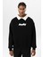 Polo Yaka Oversıze Baskılı Sweatshırt Siyah 2