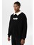 Polo Yaka Oversıze Baskılı Sweatshırt Siyah 3