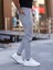Slim Fit Bağcıklı, Beli Lastikli Düz Paça, Dokulu Erkek Jogger Pantolon 2